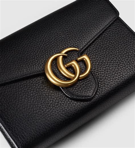 gucci black gg marmont wallet|gucci black wallet on chain.